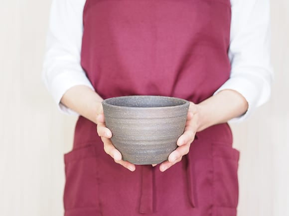 【信楽焼】　いぶしすり鉢 寸胴 5.5号 幅14.5cm×高さ10cm
