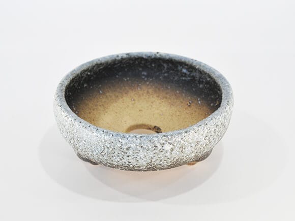 鉄鉢 白雪 【盆栽鉢】【6号】【信楽焼】幅18.5cm×高さ7.5cm