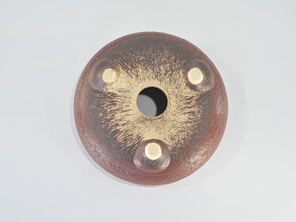 岩石 鉄鉢 茶【盆栽鉢】【6号】【信楽焼】