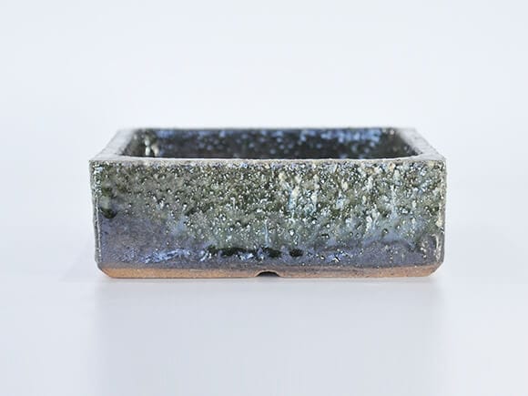 作家鉢 登山 青窯変 正方形15cm×15cm【5号】【山野草鉢】を販売｜盆栽