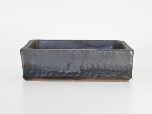 作家鉢 登山 銀彩 長方形18cm×14cm【6号】【山野草鉢】を販売 作家鉢 登山 銀彩 長方形18cm×14cm【6号】【山野草鉢】を販売