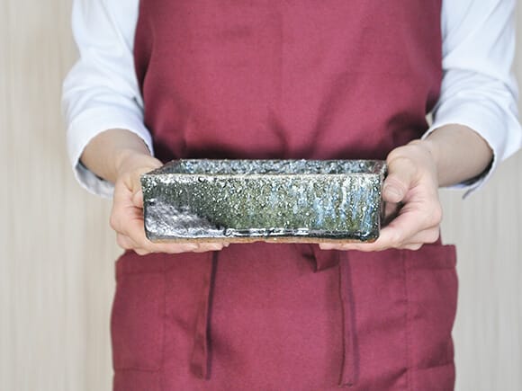 作家鉢 登山 青窯変 長方形18cm×14cm【6号】【山野草鉢】を販売