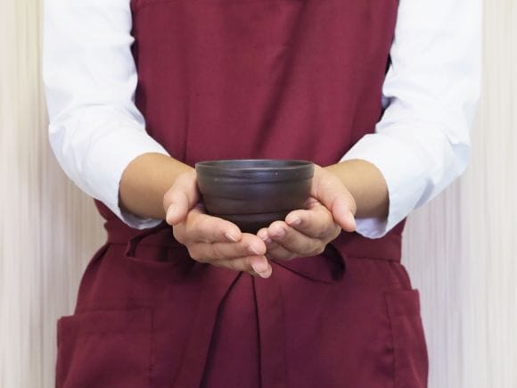 万古焼 黒系 3号  幅9.5cm×高さ6cm