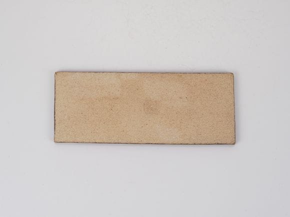 万古焼 茶 5号 長角陶板 中  幅16.5cm×奥行6.5cm×高さ0.5cm