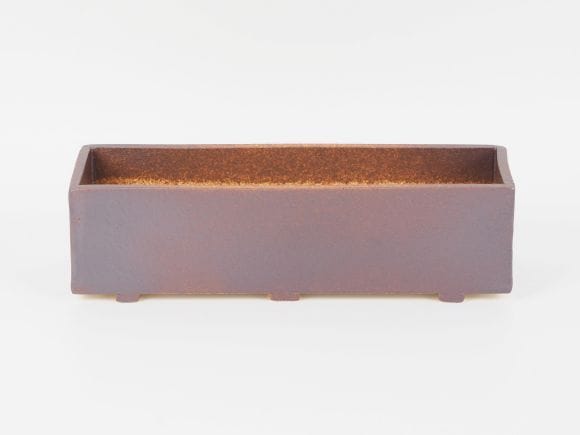 万古焼 茶 7.5号 長角 大 幅23.3cm×奥行6.5cm×高さ6.5cm