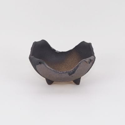 万古焼 黒金 4号 縁曲げ 幅12cm×奥行10.5cm×高さ7cm