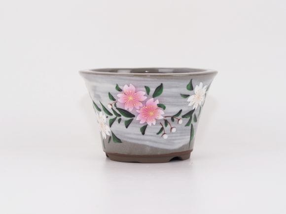 京焼　手描桜に萩七寸浅鉢 京焼手描桜に萩七寸浅鉢