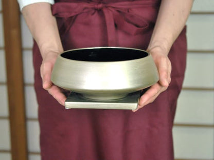 須磨銀L【受け皿付き】7号 幅約22cm(内寸幅約16cm)×高さ約9cm