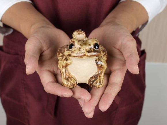 カエル彫刻付き鉄瓶 鉄瓶 カエルのかーちゃん | 南部鉄瓶の販売 鉄蔵.com