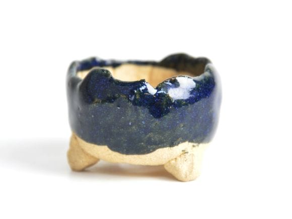 青ひねりミニ鉢 【盆栽鉢】【2号】【信楽焼】 幅5cm×高さ4cmの盆栽を