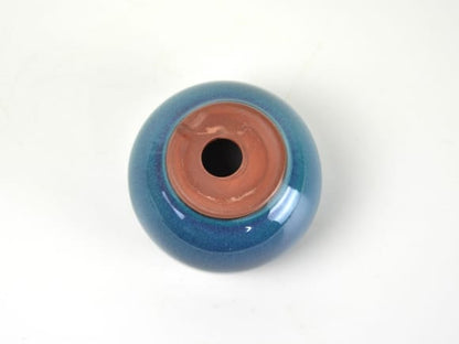 万古焼 トルコブルー 2.5号 幅8cm×高さ5.7cm