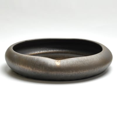 寄せ植え鉢　金彩えくぼ丸　穴無し【10号】 幅 内径24.5cm/外径29cm×高さ5.5cm