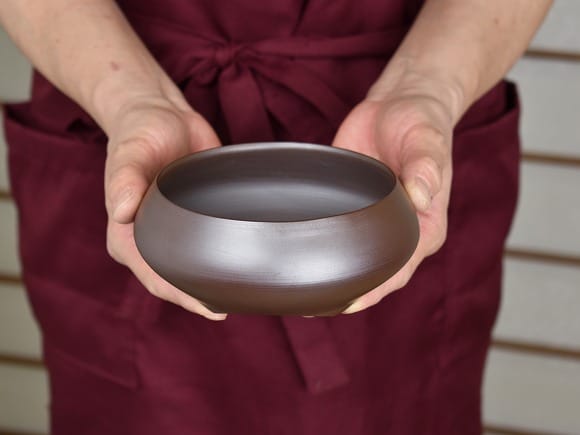 潮 4.5号 紫泥 幅13.5cm×高7cm