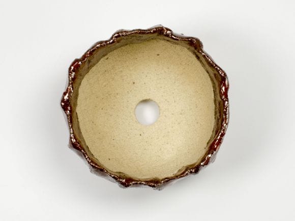 万作 つぼみ型 茶がかり 3号 幅8.5cm×高さ7cm