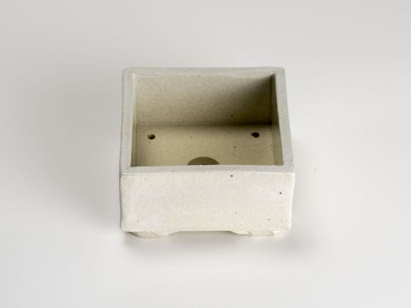 白 3号 正角鉢 幅9cm×高さ5cm