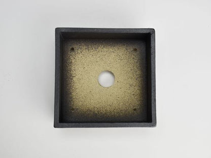 黒4号　正角鉢　幅12cm×高さ5cm