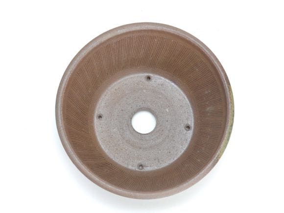 盆栽鉢　丸型鋲釘鉢１１号 作家鉢 8号 鋲打丸鉢 伊藤光伸作 幅23.5cm×高さ11cm の盆栽を