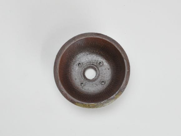 作家鉢　3.5号　フチ櫛目二重縄丸鉢　伊藤光伸作　幅10cm×高さ4.5cm