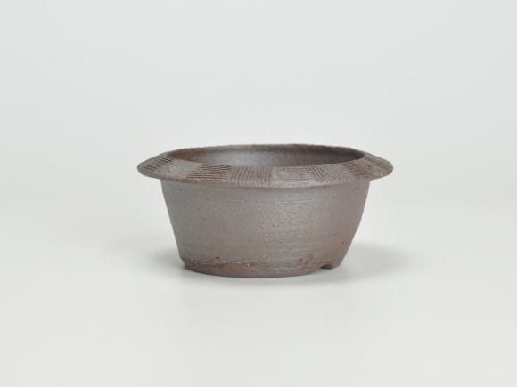 作家鉢　3.5号　フチ櫛目中深鉢　伊藤光伸作　　幅12cm×高さ5cm