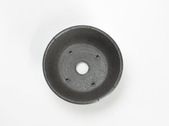 作家鉢　3.5号　木桶型黒鉢　伊藤光伸作　幅11cm×高さ4.5cm