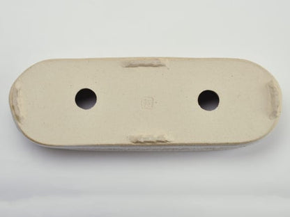 小判切立鉢9号 白【受け皿付き】鉢幅25cm×奥行8.5cm×高さ7cm