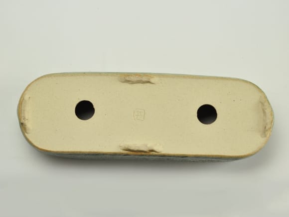 小判切立鉢9号 オリベ【受け皿付き】鉢幅25cm×奥行8.5cm×高さ7cm