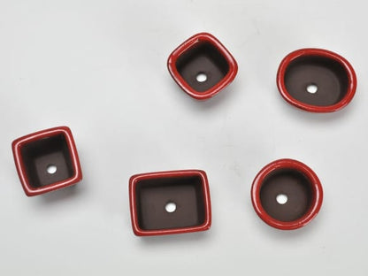 赤釉小鉢 12点セット 鉢幅約3～4cm×高さ約3～4cm