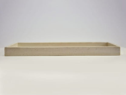 白 長角手造り水石 8号 幅約24cm×奥行約18cm×高さ約2～3cm