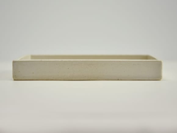 白 長角手造り水石 12号 幅約36cm×奥行約24cm×高さ約2～3cm
