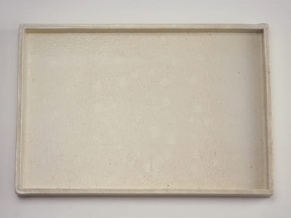白 長角手造り水石 12号 幅約36cm×奥行約24cm×高さ約2～3cm