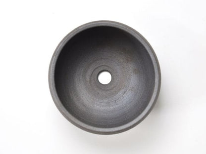 銀灰 和モダン丸鉢 6号 幅約18.5cm×高さ約12.5cm