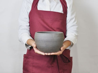 銀灰 和モダン丸鉢 6号 幅約18.5cm×高さ約12.5cm