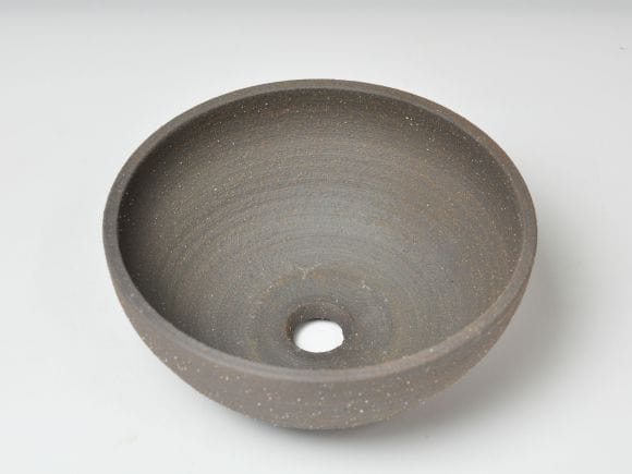 銀灰　和モダン鉢 椀型6.5号　鉢幅　約20.5cm×高さ9.5cm