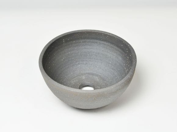銀灰　和モダン鉢 椀型5.5号　鉢幅16.5cm×高さ8cm