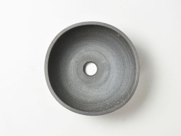銀灰　和モダン鉢 椀型5.5号　鉢幅16.5cm×高さ8cm
