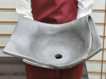 瓦かさね鉢 【信楽焼】10号 幅42cm×高7cm×奥32cm