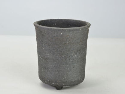 銀灰 寸胴足つき 4号 鉢幅約12cmX高さ約12cm
