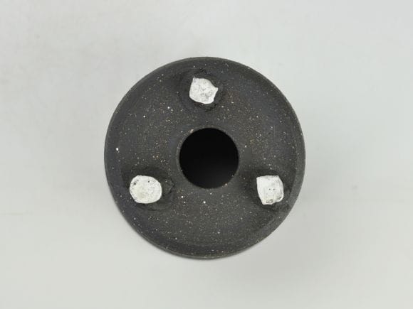 銀灰 寸胴足つき 4号 鉢幅約12cmX高さ約12cm