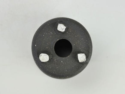 銀灰 寸胴足つき 4号 鉢幅約12cmX高さ約12cm