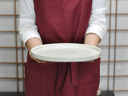 瀬戸焼クリーム8号小判水石 幅26cm×奥行き17.5cm×高さ2cm