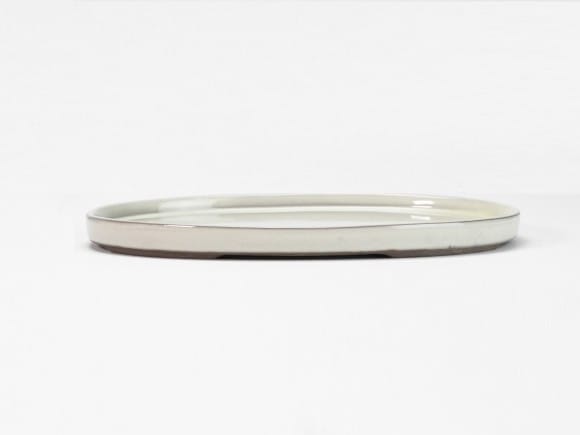 瀬戸焼クリーム9号小判水石 幅28.5cm×奥行き20cm×高さ2cm