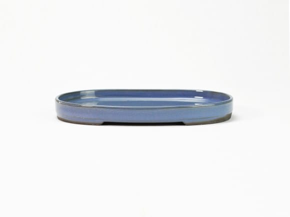 瀬戸焼キンヨー6号小判水石 幅18.5cm×奥行き12.2cm×高さ2cm
