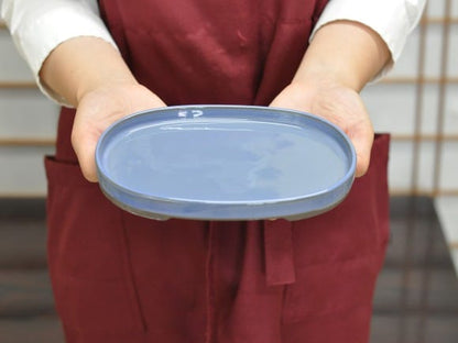 瀬戸焼キンヨー6号小判水石 幅18.5cm×奥行き12.2cm×高さ2cm