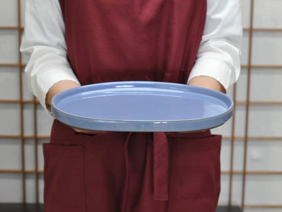 瀬戸焼キンヨー9号小判水石 幅28.5cm×奥行き20cm×高さ2cm
