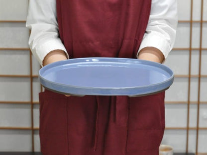 瀬戸焼キンヨー10号小判水石 幅31.5cm×奥行き23cm×高さ2.5cm