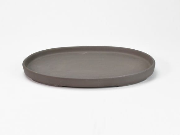 瀬戸焼ウ泥8号小判水石(穴ナシ) 幅25cm×奥行き17cm×高さ2.8cm