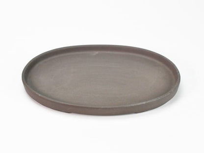 瀬戸焼ウ泥8号小判水石(穴ナシ) 幅25cm×奥行き17cm×高さ2.8cm