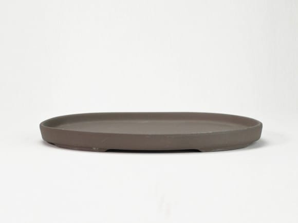 瀬戸焼ウ泥8号小判水石(穴ナシ) 幅25cm×奥行き17cm×高さ2.8cm