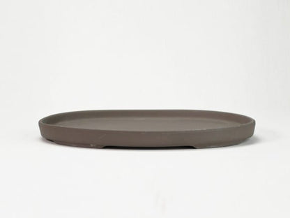 瀬戸焼ウ泥8号小判水石(穴ナシ) 幅25cm×奥行き17cm×高さ2.8cm