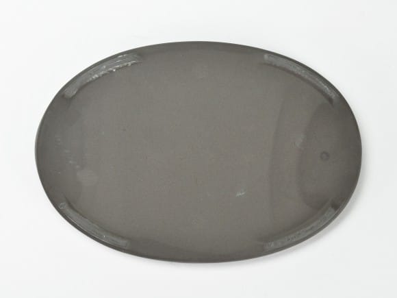 瀬戸焼ウ泥8号小判水石(穴ナシ) 幅25cm×奥行き17cm×高さ2.8cm